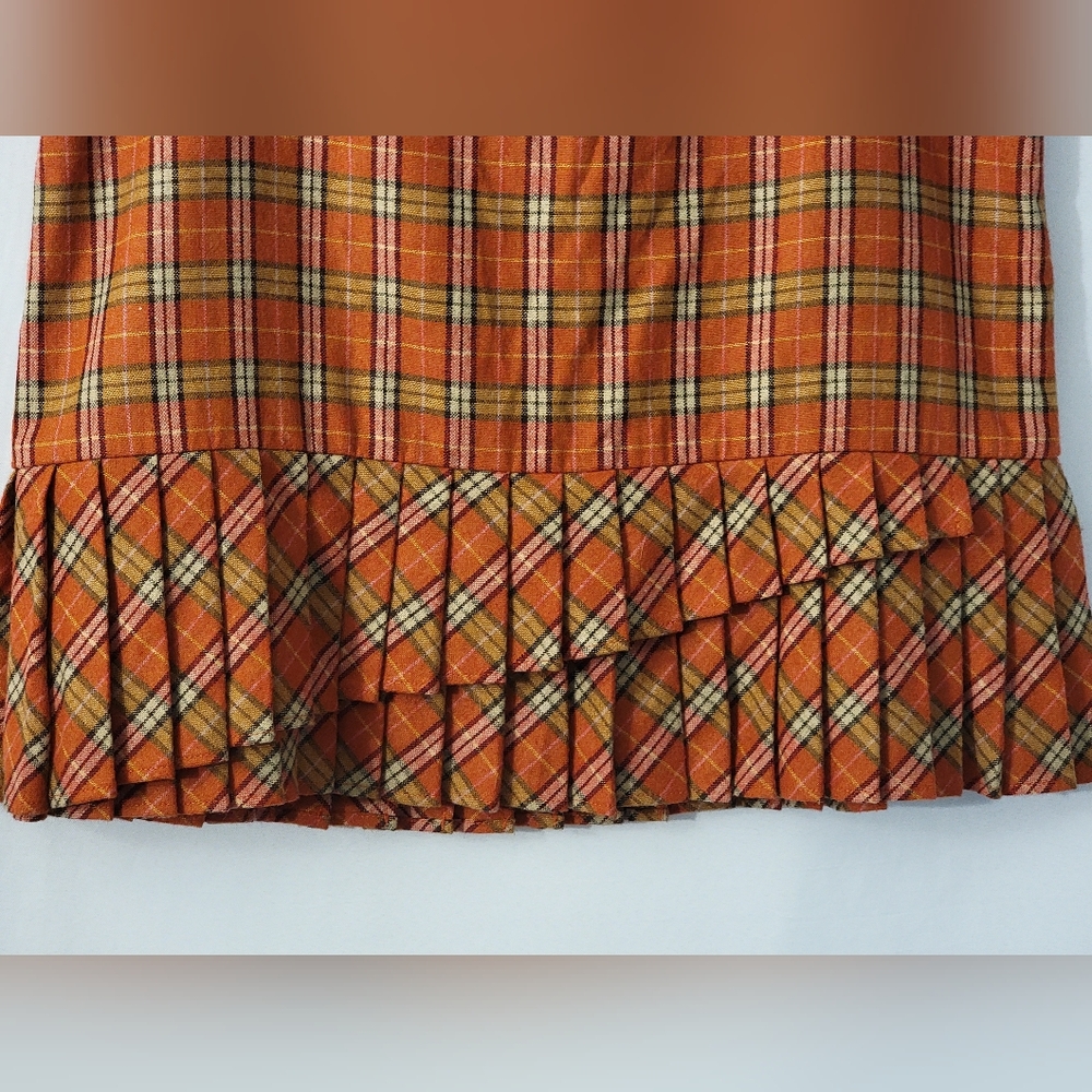 LOFT Vintage Plaid Wool Blend Mini Skirt Size 14 - Picture 3 of 9